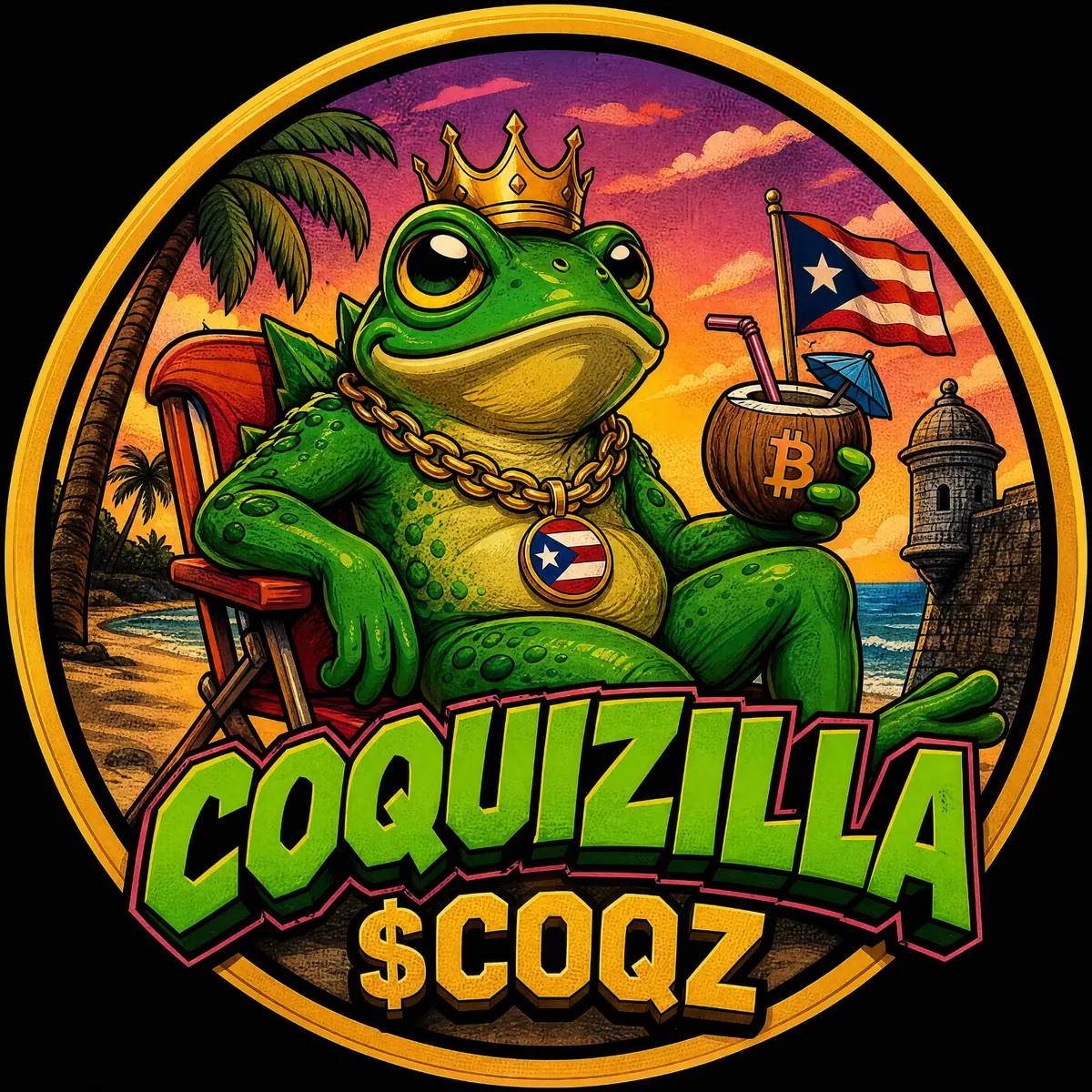 Coquizilla tropical character artwork